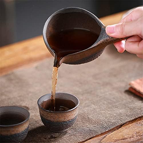וולנוטה מוזהבת אבן טחינה סט תה קרמיקה 8 חתיכות סט קונג פו תוכנות תה קובעות כלי שתייה חצי -אוטומטיים (צבע: