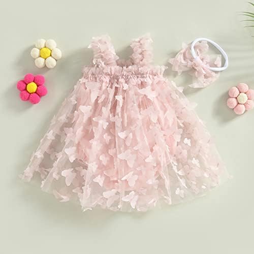 יילוד תינוקת רומפר טוטו שמלת שרוולים תלת מימד פרפר פרפר טול שמלת גוף גוף יום הולדת קיץ יום הולדת