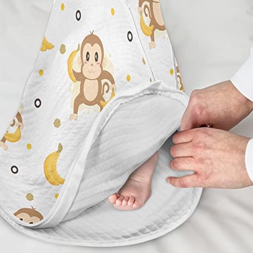 vvfelixl שק שינה לפעוט, קוף בננה שמיכה לבישה לתינוק לתינוק, שק שינה מעבר, חליפת שינה לתינוקות יילודים 12-24
