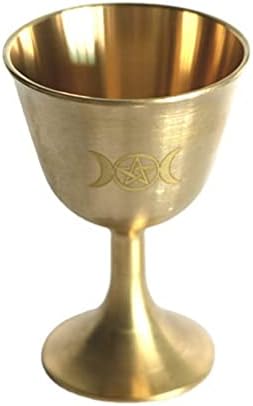 קבילוק שולחן טופר מזבח כוס פליז גביע גביע פנטגרם ירח פולחן כוס ירה זכוכית ליקר גביע יין גביע