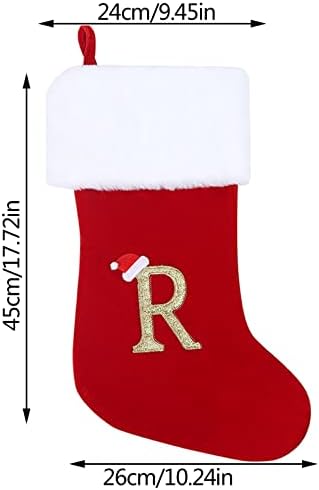 מונוגרמה גרבי חג המולד גרב קישוט גרב קלאסי בהתאמה אישית לקישוט גרביים לחג משפחתי אופי אלפבית גרבי