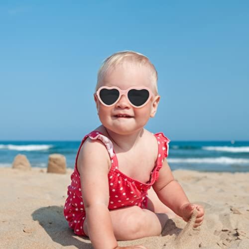 תינוק משקפי שמש מקוטב גמיש פעוט משקפי שמש עם רצועת תינוק משקפי שמש תינוקת ילד 2 חבילה 0-24 חודשים
