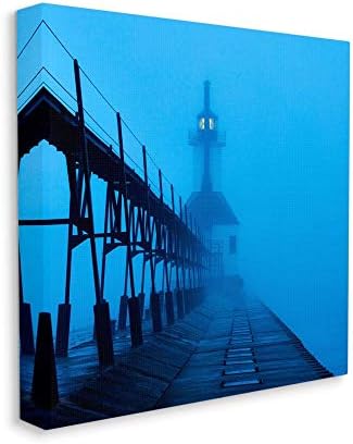 מגדלור תעשיות סטופל בערפל צילום חוף כחול, עוצב על ידי ג ' יימס מקלוגלין וול ארט, 36 על 1.5 על 36, בד