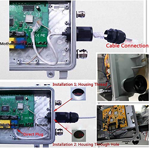 Anmbest 2PCS M20 RJ45 אטום למים CAT5/5E/6 8P8C מחבר IP67 מחבר כבל Ethernet LAN ראש כפול עם מגן CAT6