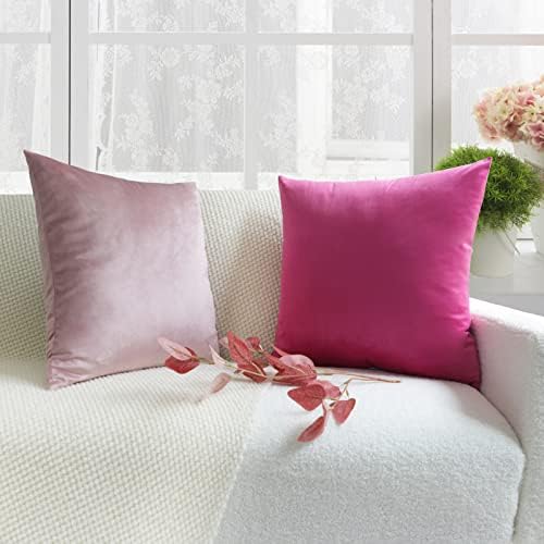 Mekajus Pink Fillow Covers Covers 16x16 סט של 4 קטיפה כרית רכה כיסוי כרית כיסוי כרית כיסויי ציפית