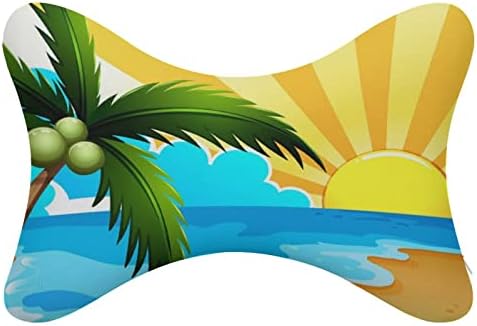 עץ קוקוס חוף חוף מכונית כרית צוואר לנהיגה סט של 2 מושבים כרית ראש כרית כרית ראש מנוחה תמיכה באביזרי