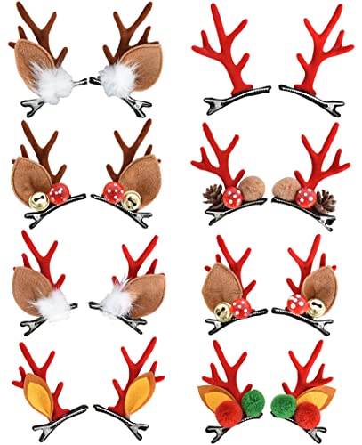 קרני חג המולד שיער קליפים חמוד איל סיכות אדום וחום צבי אוזני כיסוי ראש סיכת ראש למבוגרים וילדים