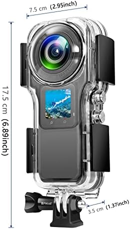 מארז דיור אטום למים של Puluz 40M עבור Insta360 RS 1 אינץ '1 אינץ' מהדורה 360 מצלמת פעולה שקופה מצלמת צלילה
