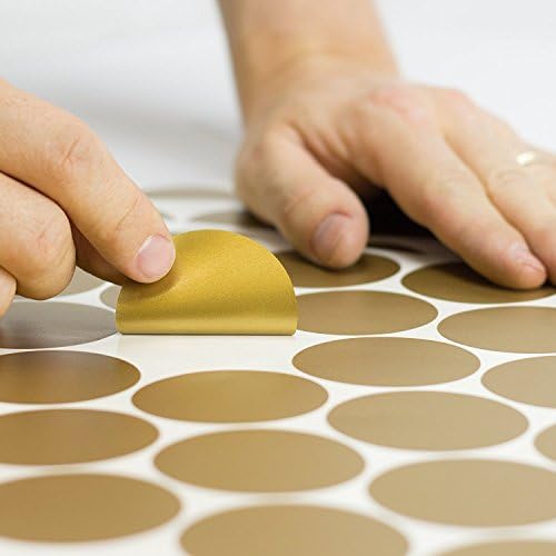 קל לקלף + מקל זהב קיר מדבקות נקודות-2 אינץ-בטוח על קירות & מגבר; צבע-מתכתי ויניל מנוקדת דקור - עגול מעגל