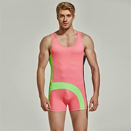 גברים של מיני סרבל בגד ים ספורט פנאי אלסטי צבע התאמת מהיר ייבוש מכנסיים טנק בגד ים בגדי ים