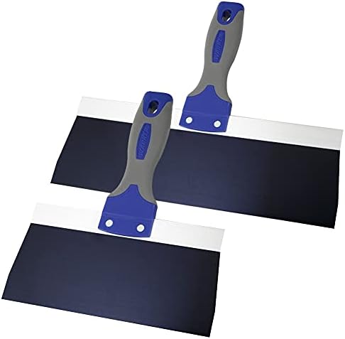 וורנר ייצור פרוגרפיה 12 ו -8 סט סכין הקלטת קיר פלדה כחול, ידית אחיזה רכה, חבילת משולבת