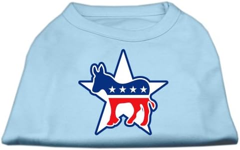 מוצרי חיות מחמד של מיראז 'חולצת הדפס מסך דמוקרטית בגודל 16 אינץ' לחיות מחמד, X-LAGE, כחול תינוק