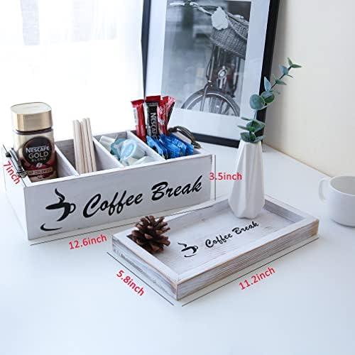 עץ קפה תחנת ארגונית סט, מתכוונן קפה אביזרי נושא כלים עבור השיש, כוס קפה תרמיל מחזיק אחסון סל עם כוס מגש הגשה