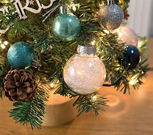 Aetygh 18 אינץ 'מיני חג מולד עץ עם אורות, עץ חג המולד בשולחן העבודה עם קישוטים לחג המולד, קישוט לחג המולד