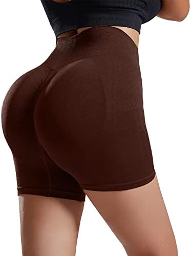 אימון לנשים המריץ מכנסיים קצרים מותניים גבוהים מוצק סולידי מכנסיים אתלטים של נשים עם כיס לאימון חותלות בחדר