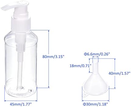 M Meterxity 3 ב 1 בקבוקי נסיעות ברורים סט - קרם שמפו מתקן לבקבוקי משאבת פלסטיק עם משפך חלים על נסיעה עסקית