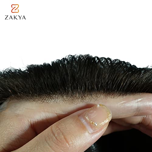 זאקיה מערכת שיער לגברים שיער אדם אירופאי 0.06 ממ בסיס עור דק במיוחד קו שיער טבעי חתיכות שיער גודל 8