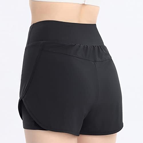 נשים יוגה מכנסיים אופנה גבוהה מותן מזויף שתי חתיכות טניס מכנסיים מהיר יבש לנשימה כושר אצן מכנסי טרנינג