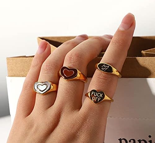 צבעוני בלינג אישית להזדיין לב להקת טבעת השראה אמצע אצבע זנב טבעת טיטניום פלדה היפואלרגנית לערום