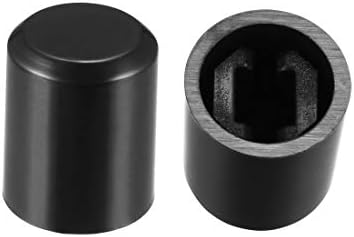UXCell 20pcs מישוש כפתור כפתור כובעים 3.1 ממ חור dia עבור מתג מיקרו מיקרו 6x6 ממ שחור שחור