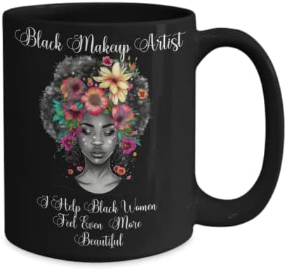 שחור איפור אמן קפה ספל מתנה, מתנה עבור שחור איפור אמנים, מתנה עבור שחור לאש אמן, איפור לנשים שחורות
