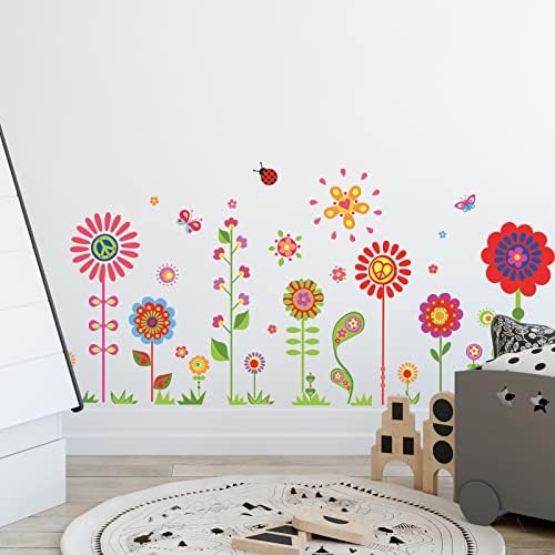פרחי גפנים קיר מדבקה נשלף פרח מדבקות עשה זאת בעצמך קליפת מקל אמנות קיר לילדים חדר שינה סלון עיצוב הבית
