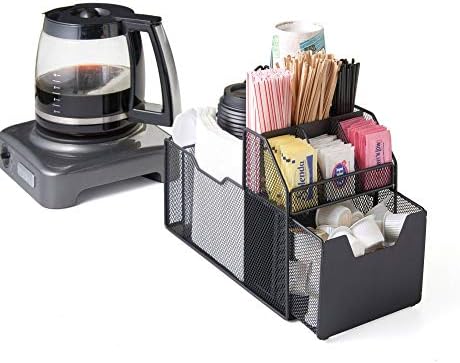 יפה קפה תבלין ארגונית - שחור השיש אחסון ארגונית, נושא כלים מחזיק עבור כוסות, מכסים, קרמים, סוכרים, תה מנות