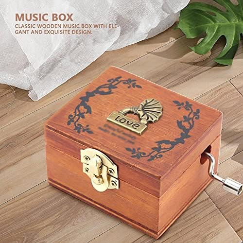 ZGJHFF MINI קופסת מוסיקה מעץ קופסת מוסיקה מטאל רטרו רטרו מדגם מכני מלאכת יום הולדת מתנה לקישוטים לבית