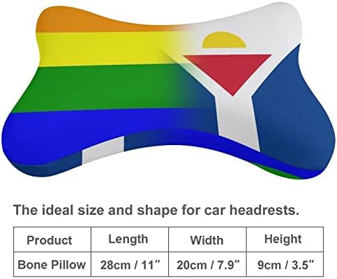 גאווה להטבית צרפתית סנט מרטין דגל מכונית מכונית כרית צוואר של 2 כריות משענת ראש רכב בצורת עצם