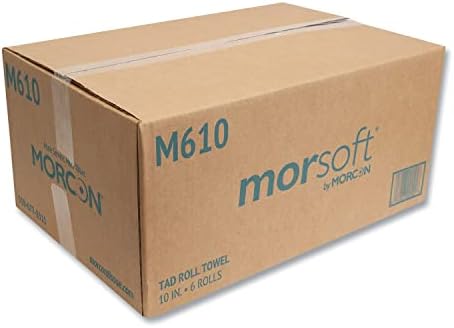 Morcon Paper M610 מגבות גלגול Hardwound, 1 רובד, 7.25 אינץ 'x 500 רגל, לבן, 6 גלילים/קרטון