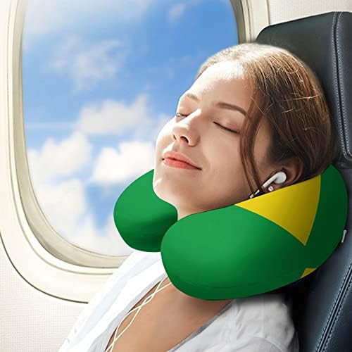 דגל ברזילאי כרית נסיעה ראש וצוואר תמיכה בצוואר כרית זיכרון קצף כרית משענת ראש בצורת U