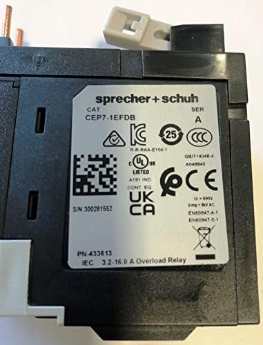 Sprecher + Schuh CEP7-1EFDB ממסר עומס יתר של מצב מוצק, 3.2-16A