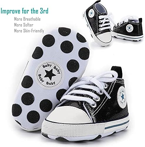 נעלי בנות של תינוקות נעליים קנבס נעלי תינוקת סוליות רכות להחליק על ההליכים הראשונים נעלי ספורט