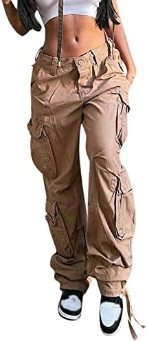 מכנסי אייהו י-2-קיי נשים, מכנסי מטען לנשים ג 'ינס מטען עם ג' וג 'ר רחב כיס מכנסי ג' ינס וינטג ' רגועים