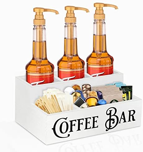 קפה תחנת ארגונית עבור קפה בר אבזרים, עץ קפה ותה תבלין אחסון ארגונית, קפה סירופ מתקן מחזיק בקבוק