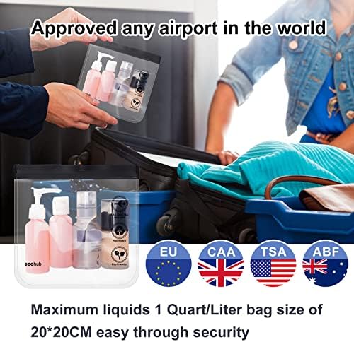 2 חבילה 3-1-1 תואם ליטר גודל נסיעות מוצרי טואלטיקה תיק נוזל תיק נסיעות יסודות ברור נסיעות שקיות לרחצה עבור