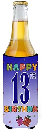 אוצרות קרוליין CJ1104MUK יום הולדת 13 שמח אולטרה חיבוק לפחיות דקות, יכול שרוול קריר מכונה מכונה משקה
