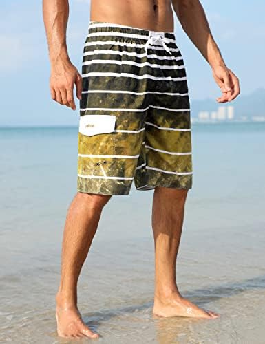 יחידת גזעי שחייה לגברים מהירים מהירים בקיץ פסים חוף מכנסיים קצרים עם בטנה