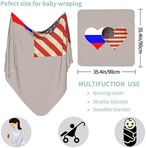 דגל רוסי ודגל אמריקאי שמיכה לתינוקות מקבלת שמיכה לעטוף כיסוי חוט יילוד של תינוקות