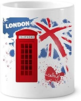 בריטניה בריטניה דגל לונדון דגל טלפון אדום תא מברשת שיניים מחזיק עט ספל קרמיקה עמדת עיפרון