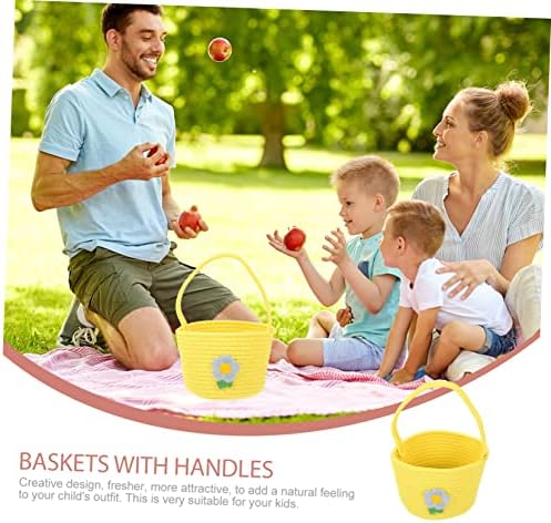 CABILOCK 2 יחידות סל סל סרוג נייד לסלי אחסון פירות לצעצועים פחי אחסון סל לילדים פחי כביסה לתינוקות פחי אחסון
