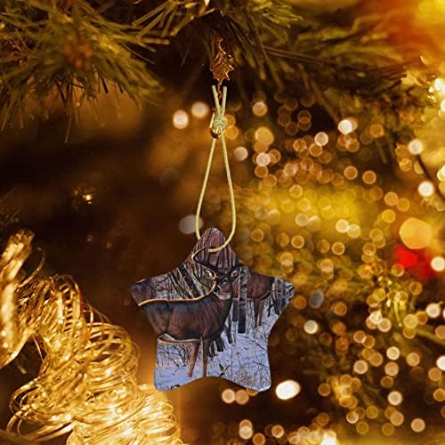 תמונת Deers 2022 תליון קרמיקה לחג המולד לקישוט עץ חג המולד