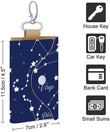 12 קונסטליישן יקום גלקסי עור מפתח מקרה נייד כרטיס מחזיק ארנק שקיות עם מפתח ווים עבור גברים נשים