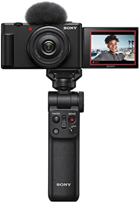 מצלמת Vlog של Sony ZV-1F עבור יוצרי תוכן ובלוגירים עם Vlogger Rhotgun Microphone ECM-G1