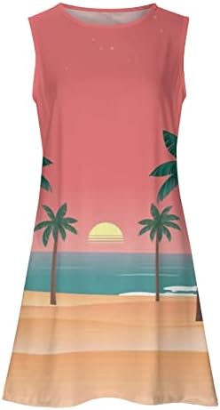 שמלות קיץ WPOUMV לנשים חוף נוף הדפס שמלת חולצת טשט