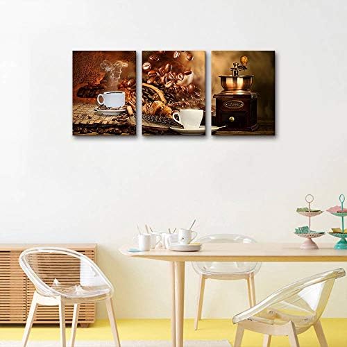 קיר קיר קיר מטבח לחדר אוכל - הדפסי בד לקפה מטבח קפה קפה קפה כוס קפה מכונת קפה בד הדפסים קפה קיר
