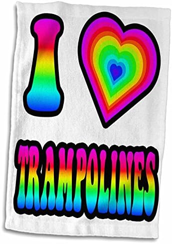 3drose groovy Hippie Rainbow אני לב אוהב טרמפולינות - מגבות