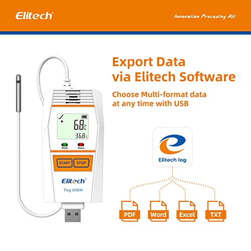 Elitech Tlog 100eh טמפרטורה דיגיטלית לחות נתונים לוגר שימוש חוזר טמפרטורה מקליט טמפרטורה PDF דוח