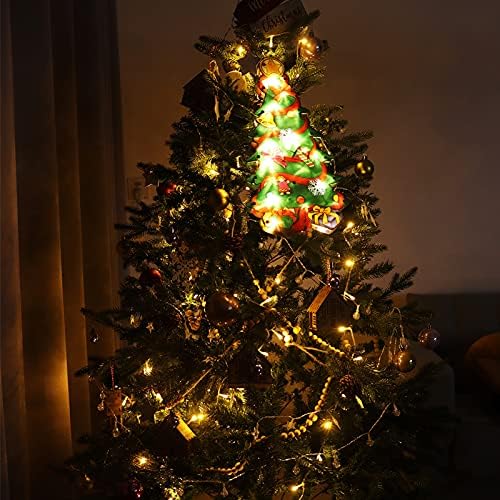 עץ חג המולד של חלון, צללית חלון חג המולד, LED קישוט לחג המולד אור PVC פסטיבל מואר צללית צללית