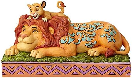 ENESCO 6000972 מסורות דיסני מאת ג'ים שור האריות קינג סימבה ופסלון הגאווה של האב מופאסה, 4.41 אינץ ', רב צבעוני